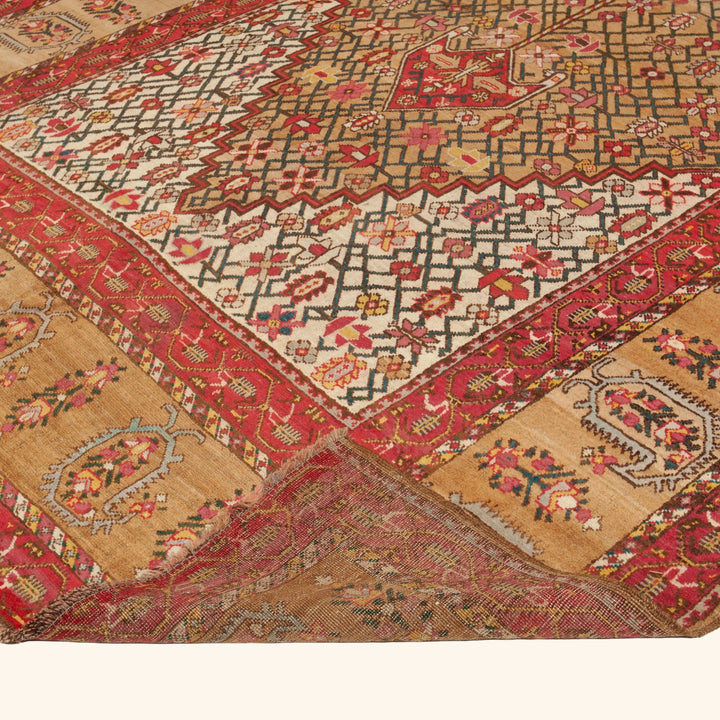 Gold Vintage Traditional Anatolian Wool Rug - 8'2" x 18'5"