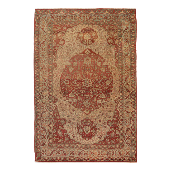 Red Traditional Wool Persian Rug - 4'4" x 6'6"
