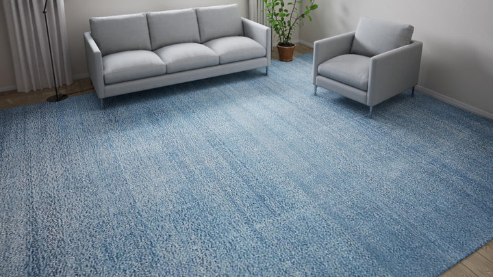 Blue Transitional Silk Rug - 12' x 16'