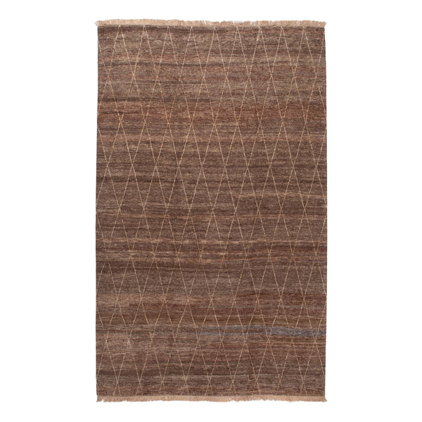 Brown Modern Silk Rug - 10'1" x 15'1"