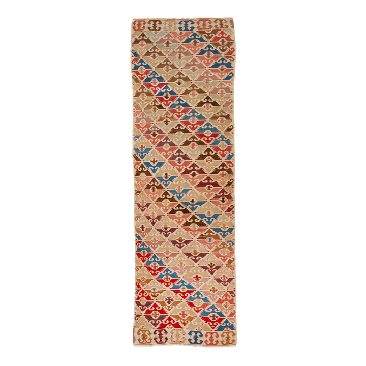 Vintage Anatolian Wool Flatweave Rug - 2'9" x 10'11"