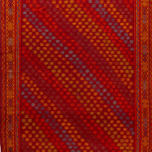Red Vintage Traditional Anatolian Wool Rug - 5'9" x 11'2" - hover