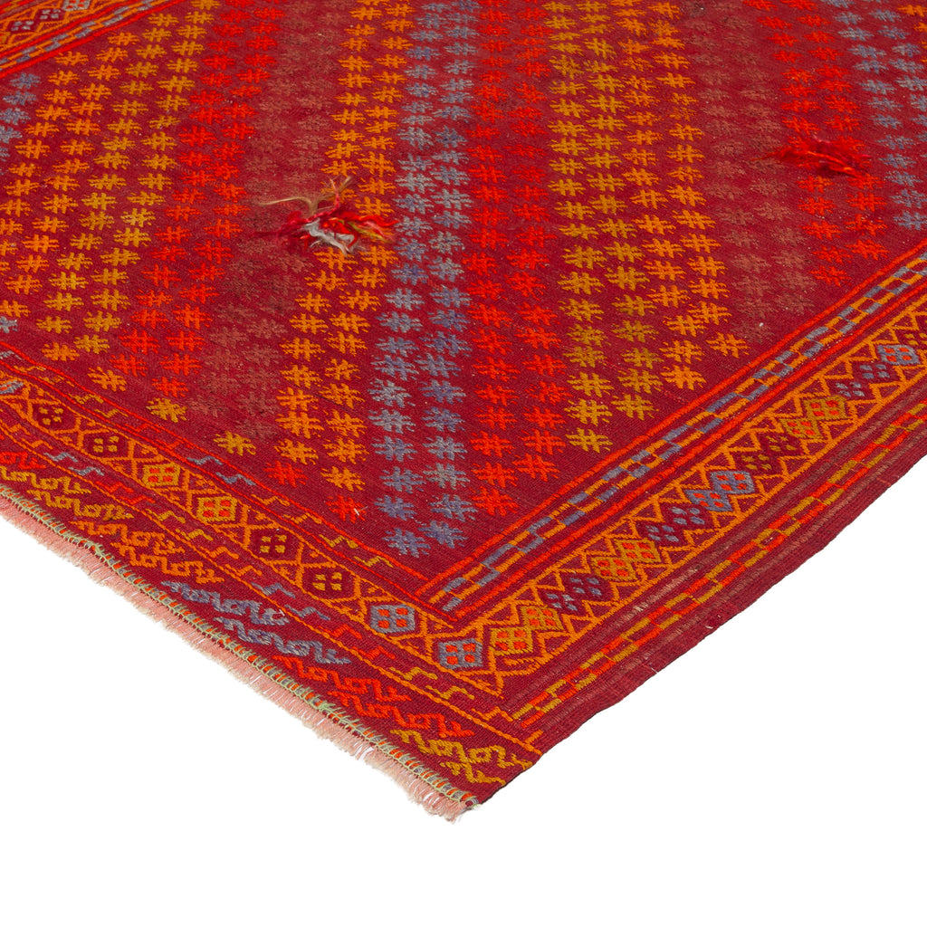 Red Vintage Traditional Anatolian Wool Rug - 5'9" x 11'2"