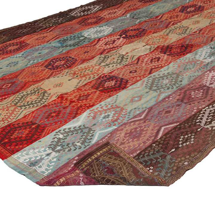 Multi Vintage Flatweave Wool Rug - 8'2" x 17'11" Default Title