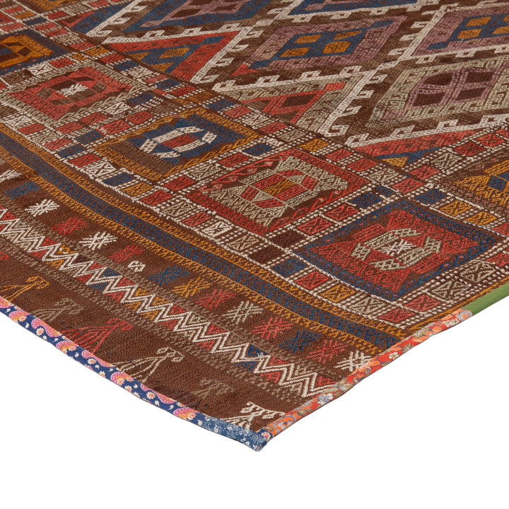 Red Vintage Flatweave Wool Turkish Kilim - 5'10" x 11'9"