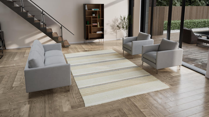 Beige Flatweave Wool Rug - 7'11" x 12'1"