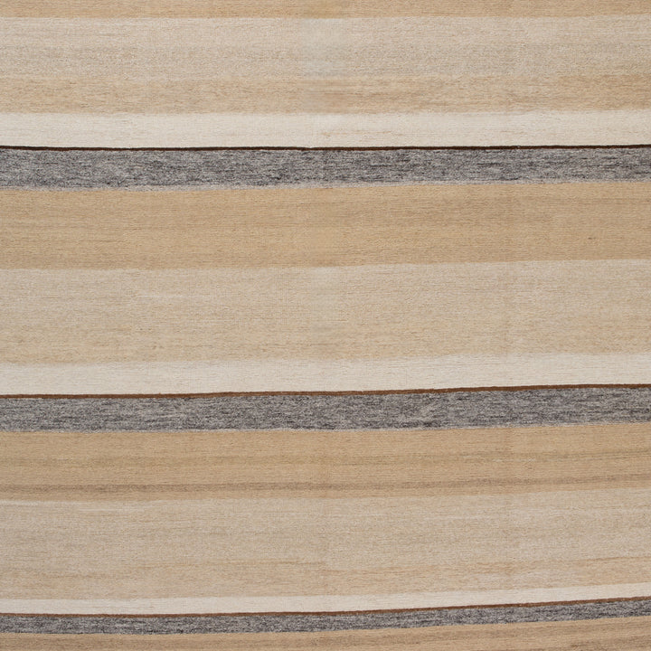 Beige Flatweave Wool Rug - 7'11" x 12'1"