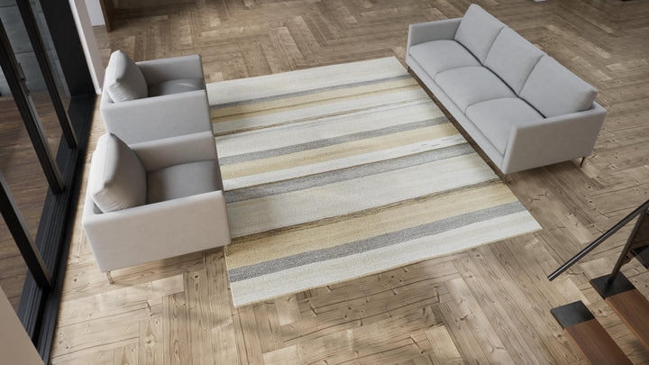 Beige Flatweave Wool Rug - 8'6" x 10'4"