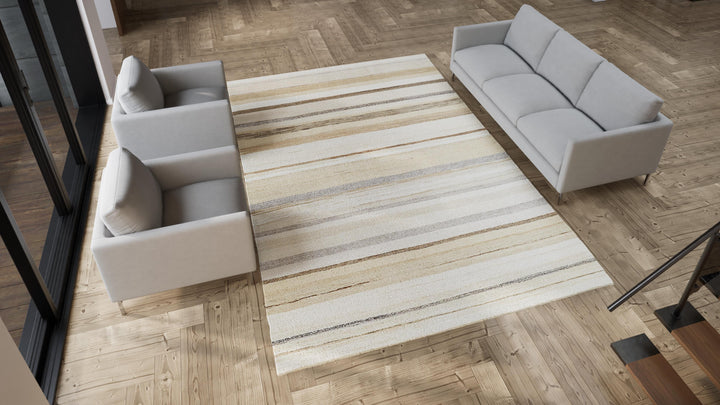 Beige Flatweave Hemp Rug - 8'6" x 12'7"