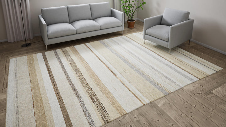 Beige Flatweave Hemp Rug - 8'6" x 12'7"