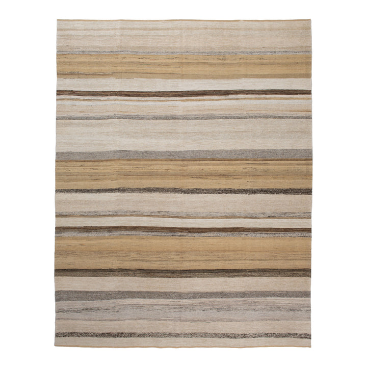 Beige Flatweave Wool Rug - 8'4" x 10'9"