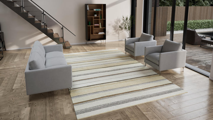 Beige Flatweave Wool Rug - 8'8" x 13'5"