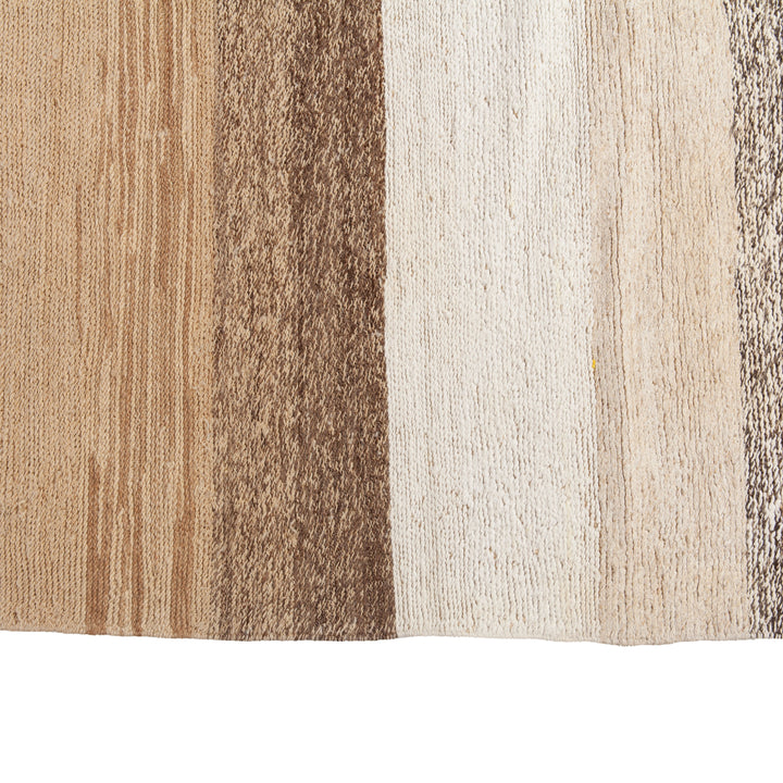 Beige Flatweave Wool Striped Rug - 10' x 13' Default Title