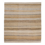 Beige Flatweave Wool Rug - 7'1" x 7'6"