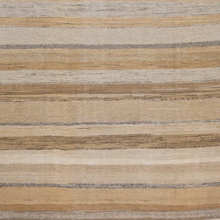 Beige Flatweave Wool Rug - 7'1" x 7'6"