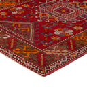 Red Vintage Traditional Wool Rug - 4' x 5'7"