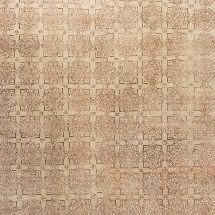 Beige Vintage Traditional Wool Rug - 9'10" x 12'5" Default Title