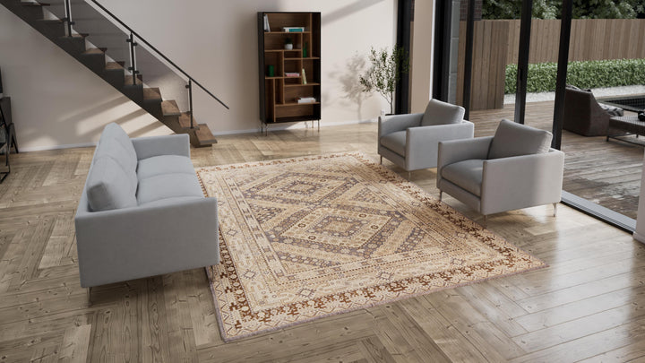 Beige Vintage Khotan Rug - 8'8" x 12'2"