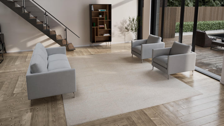 Beige Modern Wool Rug - 10'11" x 13'9"