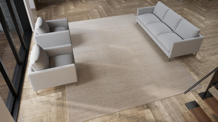 Beige Modern Wool Rug - 10'11" x 13'9"