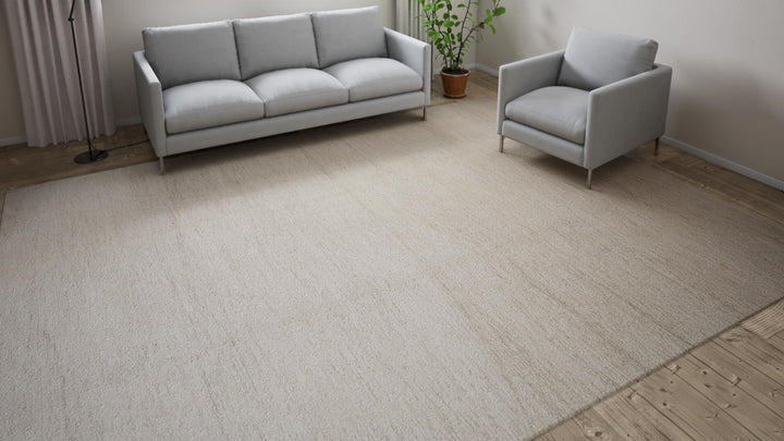 Beige Modern Wool Rug - 10'11" x 13'9"
