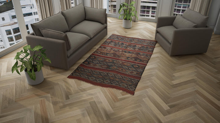 Vintage Anatolian Wool Flatweave Kilim - 5'5" x 9'3"