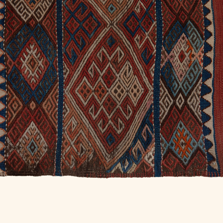 Multi Vintage Flatweave Wool Rug - 5'5" x 9'3" Default Title