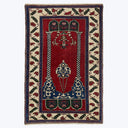 Red Vintage Wool Prayer Rug - 4'2" x 6'2"