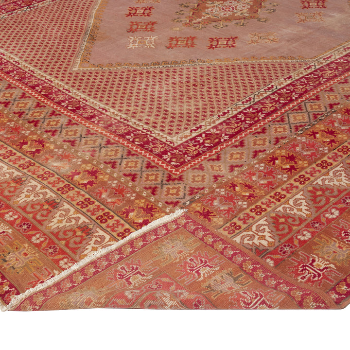 Red Vintage Traditional Anatolian Wool Rug - 12" x 13'8"