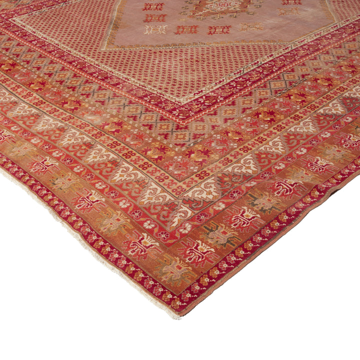 Red Vintage Traditional Anatolian Wool Rug - 12" x 13'8"