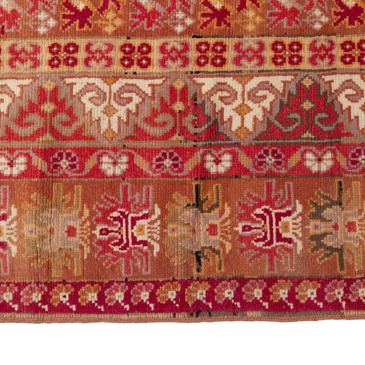 Red Vintage Traditional Anatolian Wool Rug - 12" x 13'8"