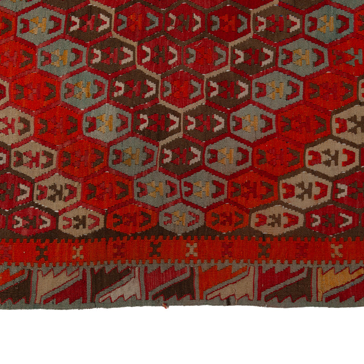 Red Turkish Flatweave Wool Rug - 14'11" x 17'5"