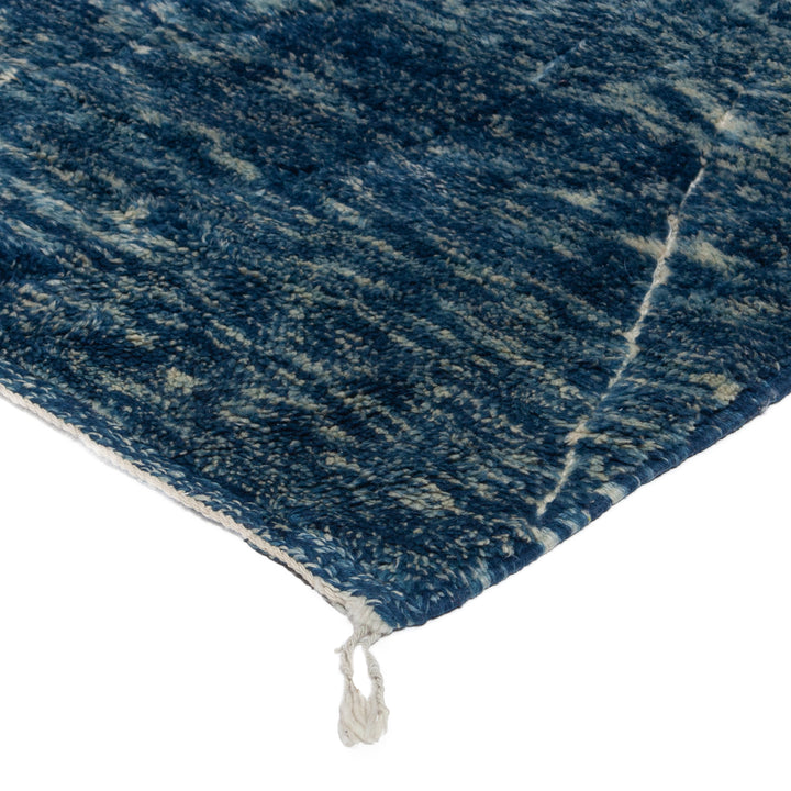 Blue Moroccan Wool Runner - 3'07" x 14'9"