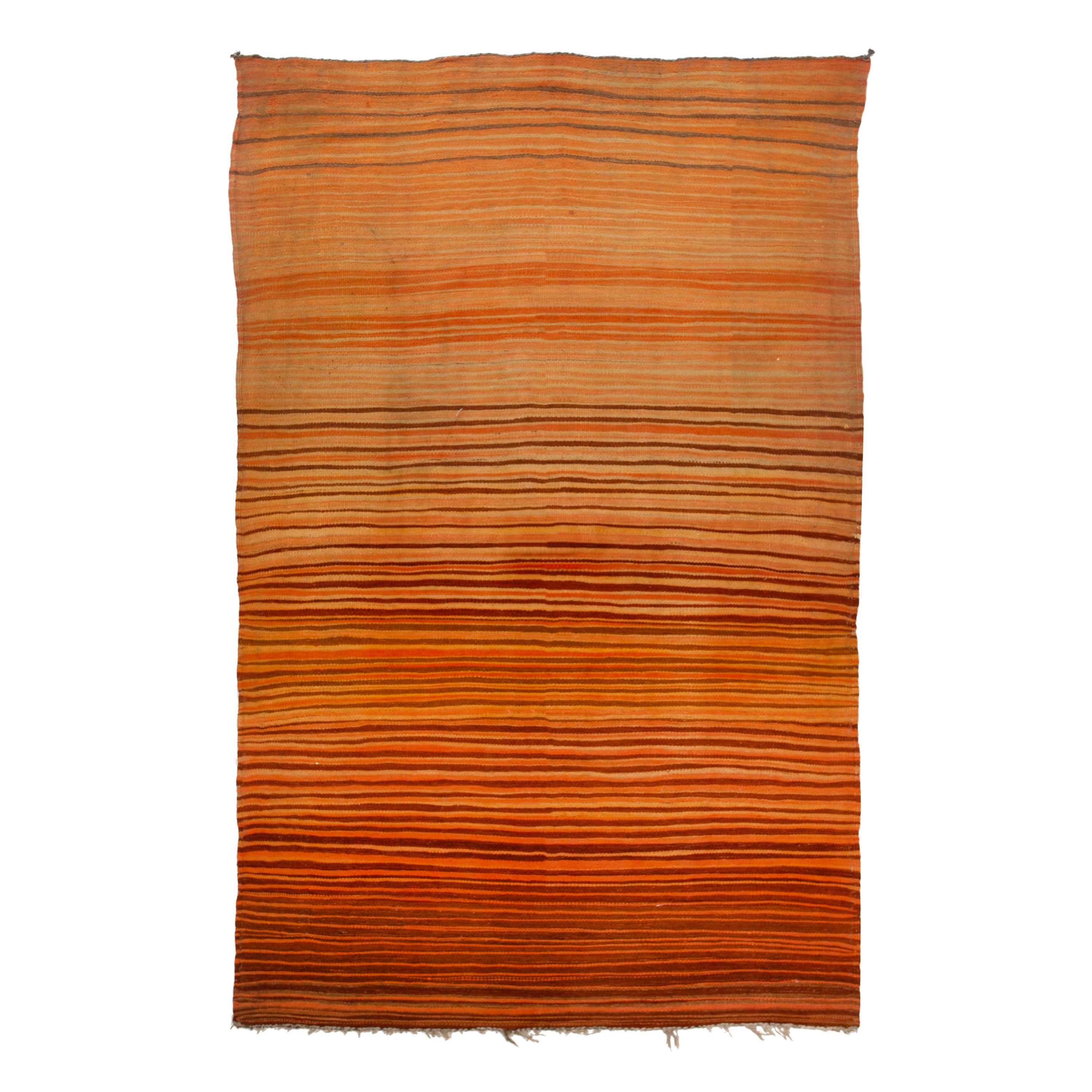 Orange Flatweave Wool Rug - 4'4" x 8'4"