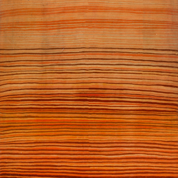 Orange Flatweave Wool Rug - 4'4" x 8'4"