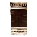 Brown Vintage Flatweave Wool Rug - 4'7" x 10'6"