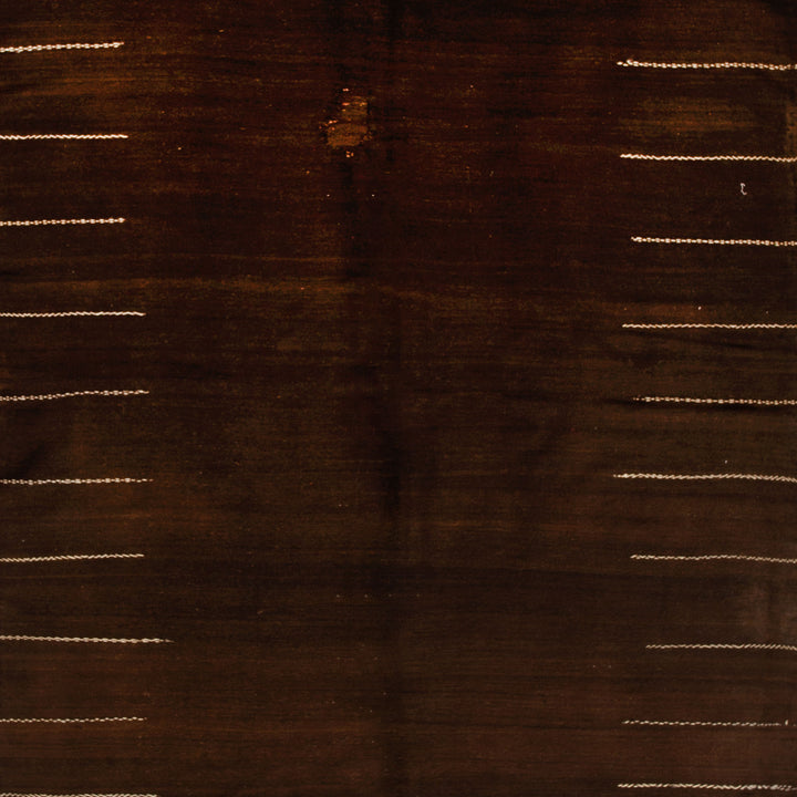 Brown Vintage Flatweave Wool Rug - 4'7" x 10'6"