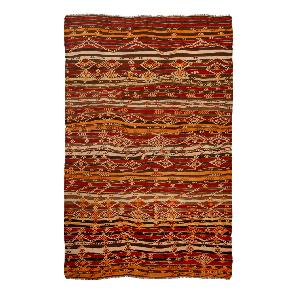 Vintage Flatweave Anatolian Wool Kilim - 6'2" x 9'3"