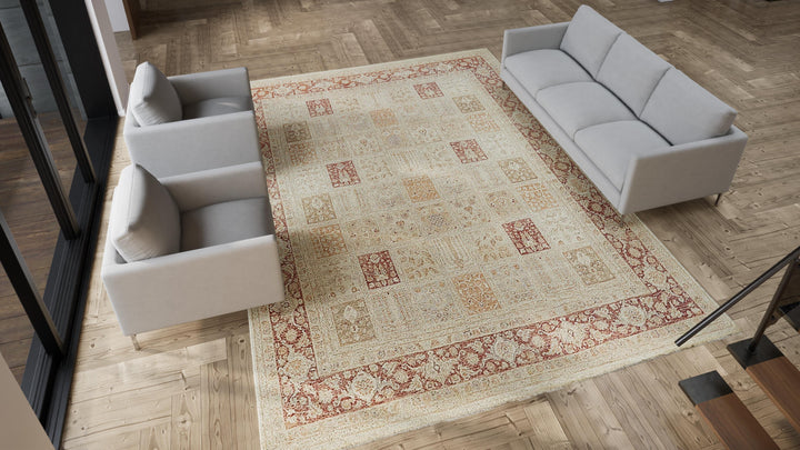 Ivory Traditional Wool Rug - 9'9" x 13'5"