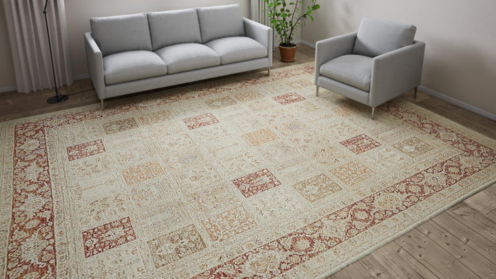 Ivory Traditional Wool Rug - 9'9" x 13'5"