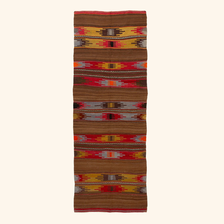 Multi Vintage Flatweave Wool Rug - 4'4" x 13' Default Title