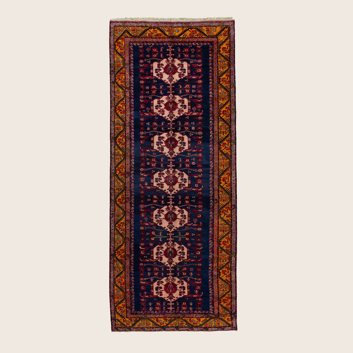 Blue Vintage Traditional Wool Rug - 6'1" x 15'