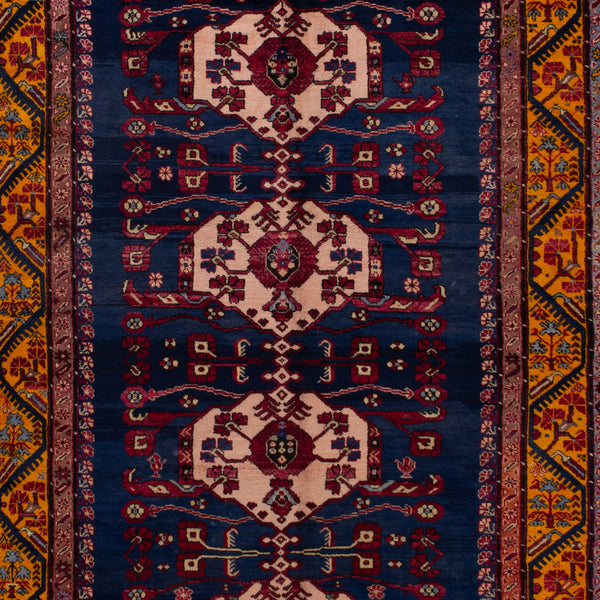 Blue Vintage Traditional Wool Rug - 6'1" x 15'