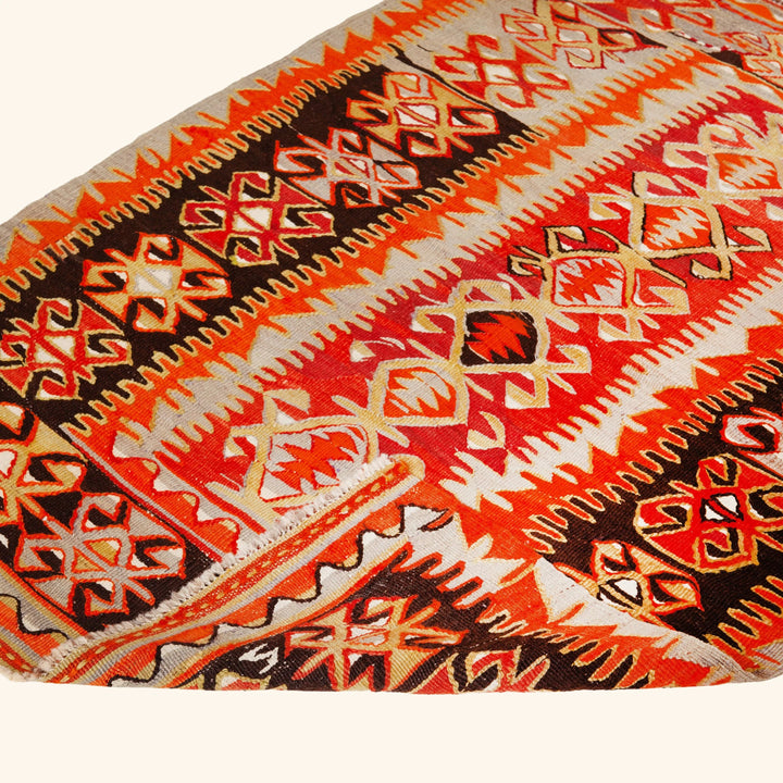 Vintage Anatolian Wool Flatweave Rug - 3'3" x 4'4"