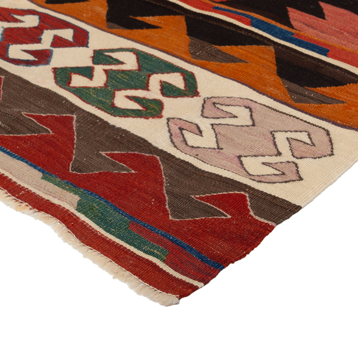 Multi Vintage Flatweave Wool Runner - 2'3" x 12'