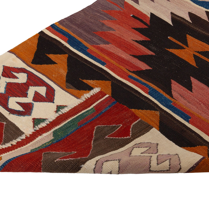 Multi Vintage Flatweave Wool Runner - 2'3" x 12'