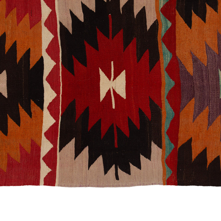 Multi Vintage Flatweave Wool Runner - 2'3" x 12'