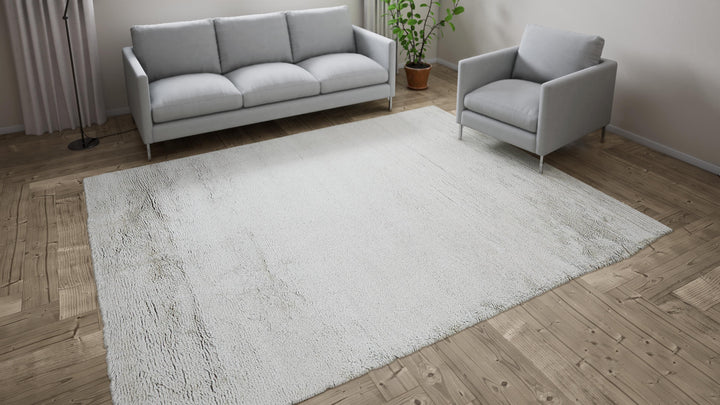 Silver Plush Wool Rug - 8' x 10'