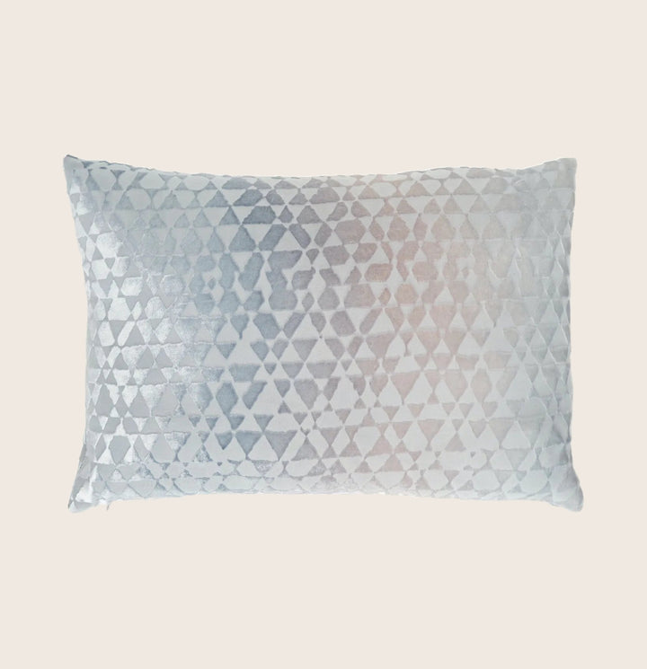 Triangles Velvet Pillow, Moonstone