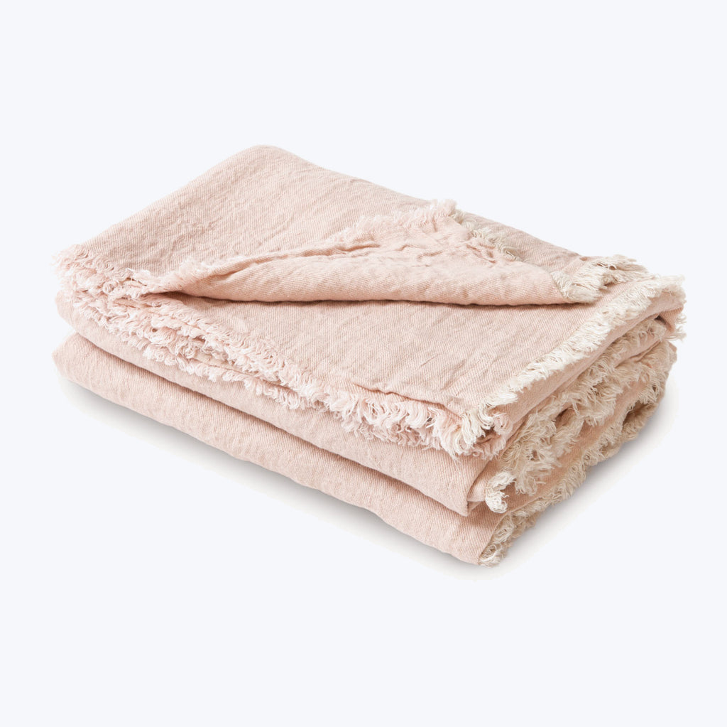Washed Linen Throw Petal